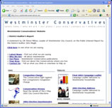 homepage of www.westminsterconservatives.com (previous)